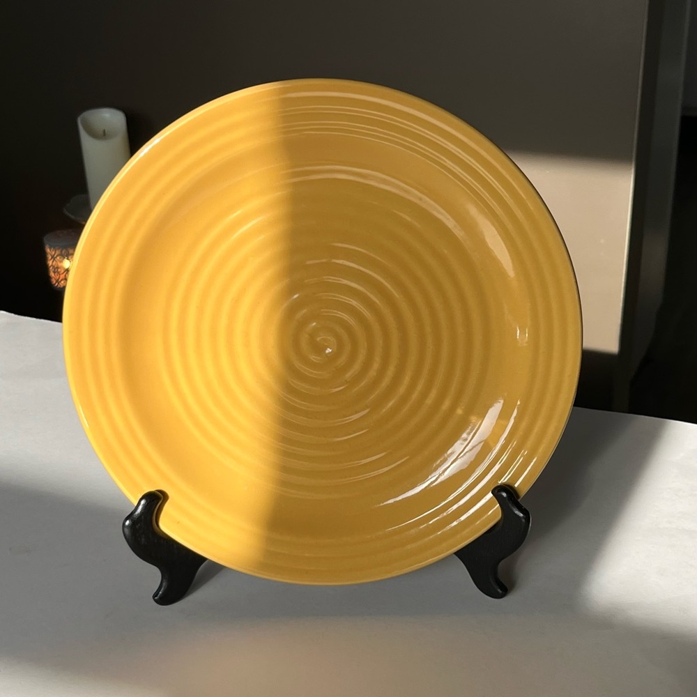 Home Trends HTS16 yellow dinner plate in circular design